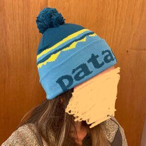 Patagonia Beanie with mountain design (like new)